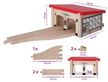 Treni in legno e binari ferroviari - Pezzi di ricambio per pista treno Train Engine Shed Eichhorn deposito ferroviario con binari 7 pezzi_2