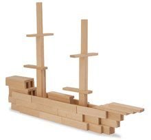 Drevené stavebnice Eichhorn - Drevené kocky stavebné Wooden Construction Kit Eichhorn prírodné drevo 200 dielov od 2 rokov_2
