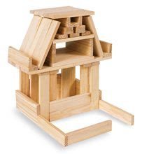 Jocuri de construit din lemn Eichhorn - Cuburi din lemn de contruit Wooden Construction Kit Eichhorn lemn natural 200 piese de la 2 ani_1