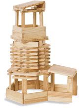 Jocuri de construit din lemn Eichhorn - Cuburi din lemn de contruit Wooden Construction Kit Eichhorn lemn natural 200 piese de la 2 ani_0