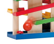 Drevené didaktické hračky - Drevená guličková dráha Runway Eichhorn didaktická hra s 3 guličkami a zvončekom od 12 mes_1