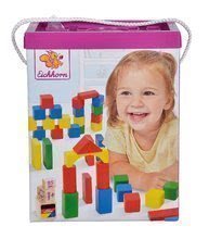 Fa építőkockák - Fakockák Wooden Toy Blocks Eichhorn színesek 85 darab különböző formákban 12 hó-tól_2