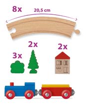 Drevené vláčiky a vláčkodráhy - Drevená vláčikodráha Wooden Toy Eichhorn s doplnkami domčeky a stromy 20 dielov_2