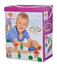 Drevené vláčiky a vláčkodráhy - Drevená vláčikodráha Wooden Toy Eichhorn s doplnkami domčeky a stromy 20 dielov_1