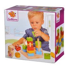 Drevené didaktické hračky - Drevená skladačka veža Stacking Toy Eichhorn s 5 rôznymi farebnými tvarmi 21 dielov od 12 mes_2