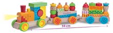 Cuburi din lemn - Trenuleț din lemn cu sunete și lumini Color Train With Light and Sound Eichhorn vagoane cu 28 cuburi 31 piese 59 cm lungime de la 12 luni_2