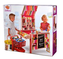 Boutiques en bois pour enfants - Magasin en bois de pin avec marquise Shop Market Eichhorn, avec des étagères pour les aliments et un comptoir_1