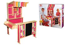 Boutiques en bois pour enfants - Magasin en bois de pin avec marquise Shop Market Eichhorn, avec des étagères pour les aliments et un comptoir_2