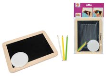 Lavagne scolastiche - Lavagna in legno per matite e gessi Small Blackboard Eichhorn con 3 matite e spugna 5 pezzi_0