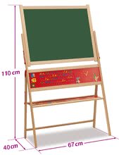Tablice szkolne  - Drewniana tablica magnetyczna Magnetic Board XL Eichhorn Składana z 48 magnesami i 10 kredami z gąbką o wysokości 110 cm._0
