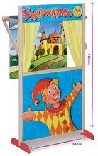 Dřevěné hračky - Dřevěné loutkové divadlo Puppet Theatre Eichhorn s pohádkovou scénou a oponou 110 cm výška_3