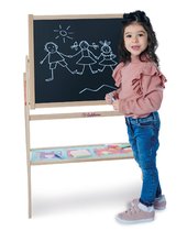 Table de desenat pentru învățat - Tabla magnetică din lemn Standing Blackboard Eichhorn pliabilă cu 12 accesorii de la 3 ani_0