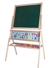 Školní tabule - Dřevěná magnetická tabule Magnetic Board Eichhorn skládací se 48 magnetkami a 10 křídami s houbou 110 cm vysoká_0