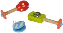 Dětské hudební nástroje - Dřevěné hudební nástroje Music Set with Maracas Eichhorn kastaněty chrastítko maracas od 12 měsíců_0