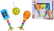 Detské hudobné nástroje -  NA PREKLAD - Música Set con Maracas Eichhorn de instrumentos musicales de madera Castañuelas, cencerro, maracas desde 12 meses._5