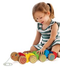 Tahací hračky - Dřevěná housenka na tahání Pull along Animal Caterpillar Eichhorn od 12 měsíců_0