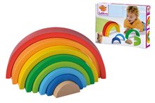 Jocuri educative din lemn - Joc de construit din lemn Curcubeu Rainbow Eichhorn 8 piese de la 12 luni_3