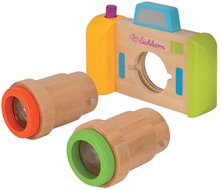 Drewniane gry edukacyjne  - Drewniany aparat fotograficzny z kalejdoskopem Camera with Kaleidoscope Eichhorn 2 wymienne obiektywy od 12 m-ca_1