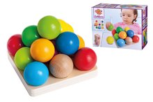 Jouets didactiques en bois - Pyramide didactique en bois Marbel Sorting Game Eichhorn 15 pièces à partir de 12 mois_0