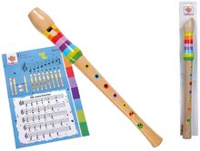 Otroški glasbeni inštrumenti - Lesena flavta Music Wooden-Flute Eichhorn zvezek s 3 pesmicami od 4 leta_1