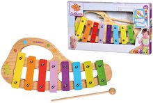 Dětské hudební nástroje - Dřevěný xylofon Music Xylophone Eichhorn barevný 8 tónů s kladívkem od 24 měsíců_4