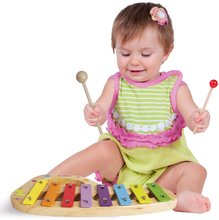 Dětské hudební nástroje - Dřevěný xylofon Music Xylophone Eichhorn barevný 8 tónů s kladívkem od 24 měsíců_9