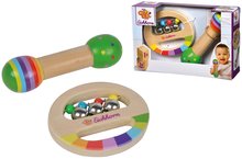 Dětské hudební nástroje - Dřevěné hudební nástroje Music Set with Grasping Toy Eichhorn chrastítko se zvonečky a hudební hůlka od 12 měsíců_0