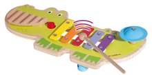 Detské hudobné nástroje - Drevený xylofón krokodíl Musictable Eichhorn s kladivkom 5 rôznych tónov od 12 mes_0