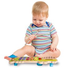 Instruments de musique pour enfants - Xylophone en bois Crocodile Musictable Eichhorn Avec un marteau 5 tons différents de 12 mois_1