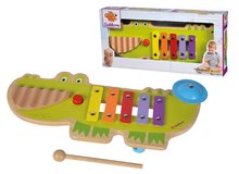 Detské hudobné nástroje - Drevený xylofón krokodíl Musictable Eichhorn s kladivkom 5 rôznych tónov od 12 mes_2