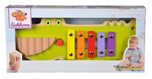 Instruments de musique pour enfants - Xylophone en bois Crocodile Musictable Eichhorn Avec un marteau 5 tons différents de 12 mois_0