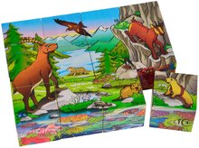 Briques dessins animés - Puzzles en bois en forme de cube Eichhorn 12 cubes avec 6 motifs d'animaux chacun_2