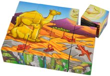 Briques dessins animés - Puzzles en bois en forme de cube Eichhorn 12 cubes avec 6 motifs d'animaux chacun_2
