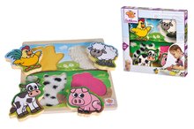 Jucării pentru dezvoltarea abilitătii copiiilor - Puzzle din lemn Feel-Puzzle with Fabric Eichhorn 5 piese animăluțe cu părți textile de la 12 luni_3