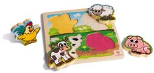 Jucării pentru dezvoltarea abilitătii copiiilor - Puzzle din lemn Feel-Puzzle with Fabric Eichhorn 5 piese animăluțe cu părți textile de la 12 luni_2