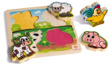 Didaktische Holzspielzeuge - Holzpuzzle Feel Puzzle with Fabric Eichhorn 5 Teile Tiere mit Textilteilen ab 12 Monaten_2