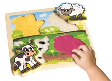 Jouets didactiques en bois - Puzzle en bois Feel Puzzle avec tissu Eichhorn 5 animaux en pièces avec des parties en tissu à partir de 12 mois_1