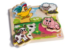 Drevené didaktické hračky -  NA PREKLAD - Puzzle de madera Feel Puzzle con tela Eichhorn 5 animales con partes de tela desde 12 meses_0