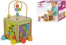 Dřevěné didaktické hračky - Dřevěný didaktický labyrint s korálky Little Game Center Eichhorn s kostkami 12 měsíců_0
