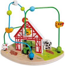 Drevené didaktické hračky -  NA PREKLAD - Drevený labyrint Farma s korálikmi Bead Maze Farm Eichhorn Con dos pistas de 12 meses_3
