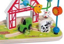 Drevené didaktické hračky - Drevený labyrint Farma s korálikmi Bead Maze Farm Eichhorn s dvoma dráhami od 12 mes_0