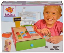 Boutiques en bois pour enfants - Caisse enregistreuse avec scanner en bois Eichhorn avec des compléments_0