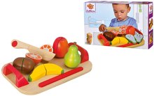 Dřevěné kuchyňky - Dřevěný podnos s ovocem Chopping Board Fruits Eichhorn 12 dílů od 24 měsíců_2