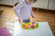 Spielküchen aus Holz - Holztablett mit Obst Chopping Board Fruits Eichhorn 12 Teile ab 24 Monaten_0