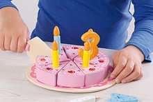 Cuisines en bois - Gâteau d'anniversaire en bois sur un plateau Cake Eichhorn Avec des bougies et des chiffres à partir de 24 mois_3