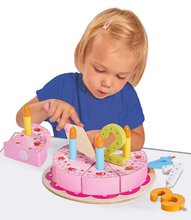 Dřevěné kuchyňky - Dřevěný narozeninový dort na podnose Cake Eichhorn se svíčkami a čísly od 24 měsíců_2