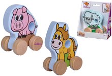 Dřevěné didaktické hračky - Dřevěné zvířátko na kolečkách Push along Animals Eichhorn prasátko ovečka koník výška 10 cm od 12 mes_3