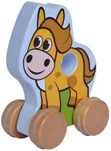 Dřevěné didaktické hračky - Dřevěné zvířátko na kolečkách Push along Animals Eichhorn prasátko ovečka koník výška 10 cm od 12 mes_1