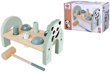 Drevené didaktické hračky - Drevená zatĺkačka Hammering Bench Eichhorn s kladivom 2 loptičkami a 4 kolíkmi od 12 mes_2