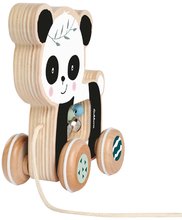 Ťahacie hračky -  NA PREKLAD - Juguete de madera para arrastrar Push along Animal Eichhorn Con campanas de panda mono desde 12 meses_2